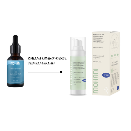 Regenerująco-złuszczające serum do twarzy Mohani pięć kwasów AHA 30ml