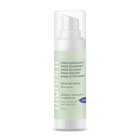 Regenerująco-złuszczające serum do twarzy Mohani pięć kwasów AHA 30ml