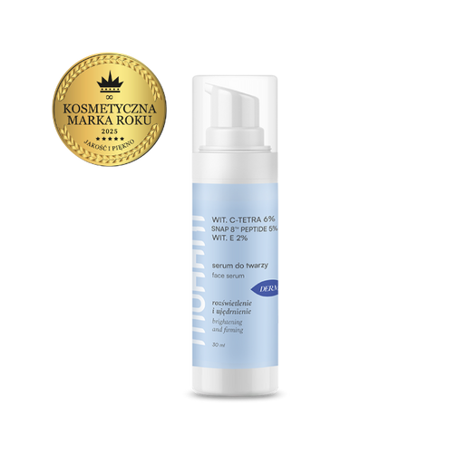 Napinająco-rozświetlające serum do twarzy z ultrastabilną Witaminą C TETRA 6%, neuropeptydem SNAP 8™ Peptide 5% i Witaminą E 2%