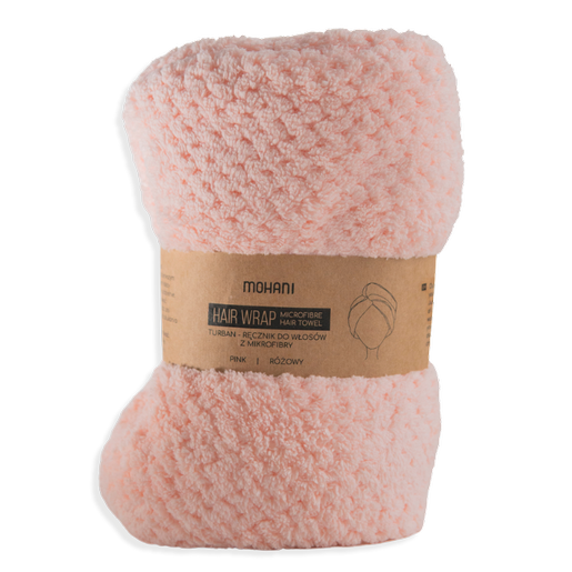 Turban - ręcznik do włosów z mikrofibry Mohani - różowy  